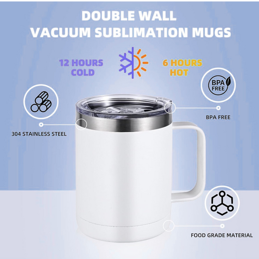 12oz Stainless Steel Vacuum Insulated Mug with Top