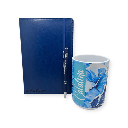 Personalized 15oz Mug, Journal Set Gift