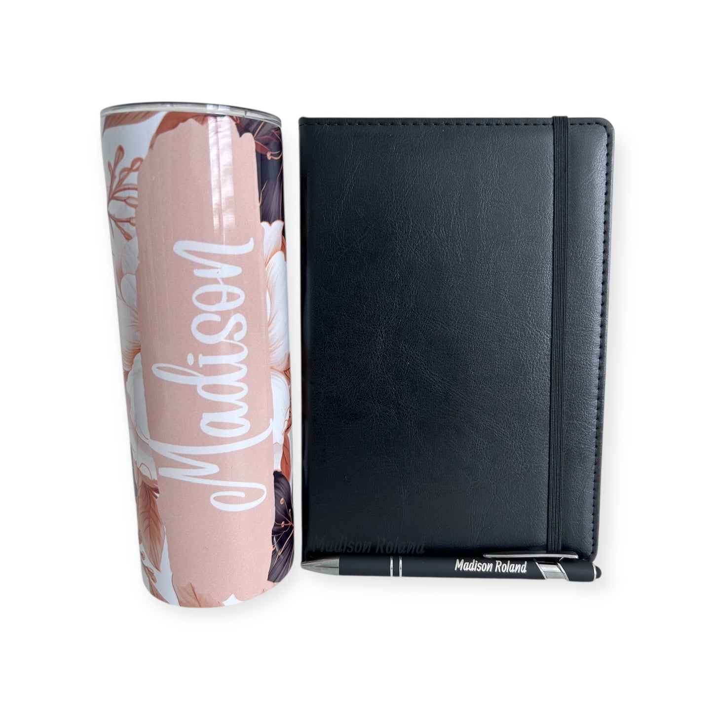 Personalized 20oz Tumbler, Journal Set Gift