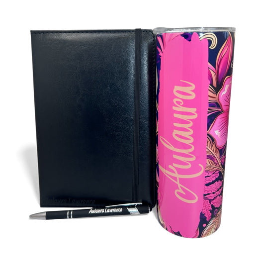 Personalized 20oz Tumbler, Journal Set Gift