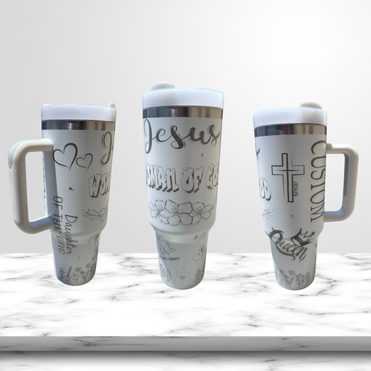 Women's Custom Engraved 40oz Tumbler – Faith-Inspired & Personalized