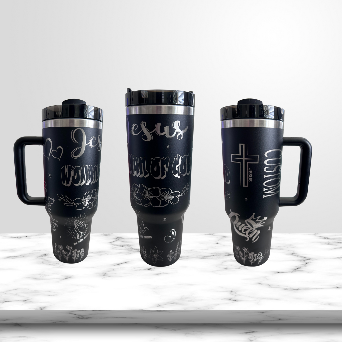 Women's Custom Engraved 40oz Tumbler – Faith-Inspired & Personalized