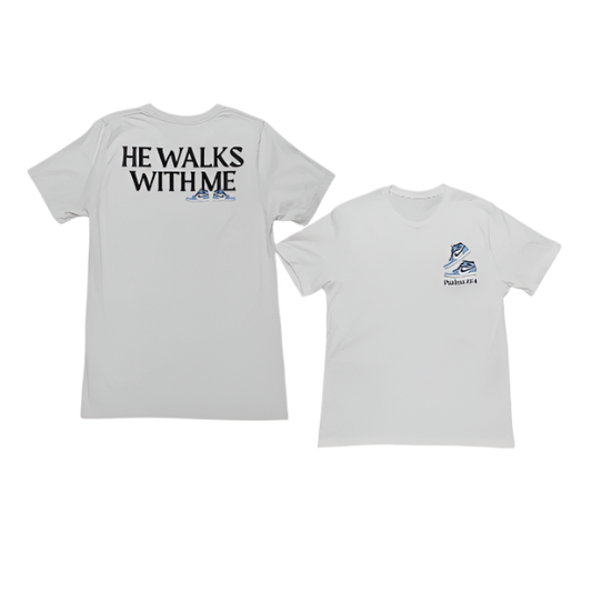 He Walks With Me Black Print