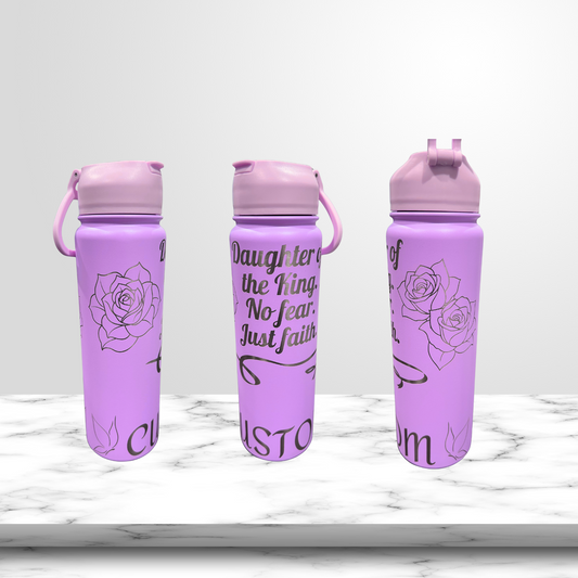 Engraved Daughter of the King Rose 24oz Tumbler