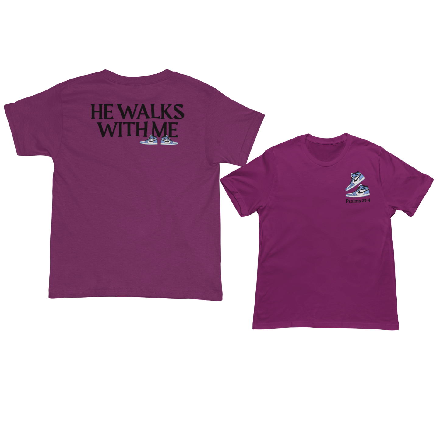 He Walks With Me Black Print