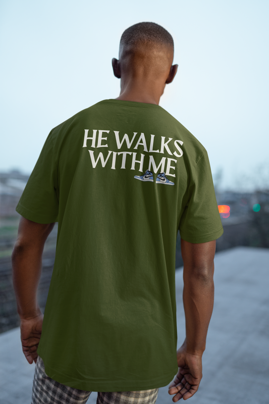 He Walks With Me Shirt White Print