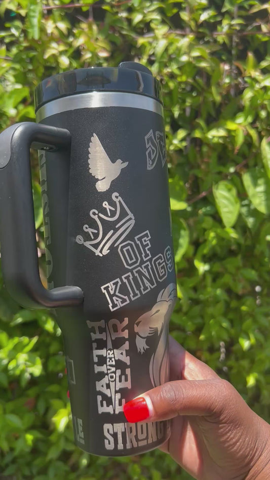 Men's Custom Engraved 40oz Tumbler – Faith-Inspired & Personalized